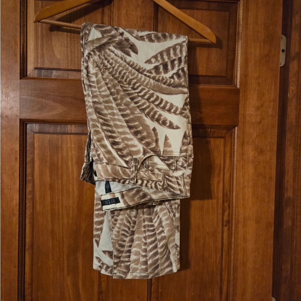 Brown Leaf Print Pants
